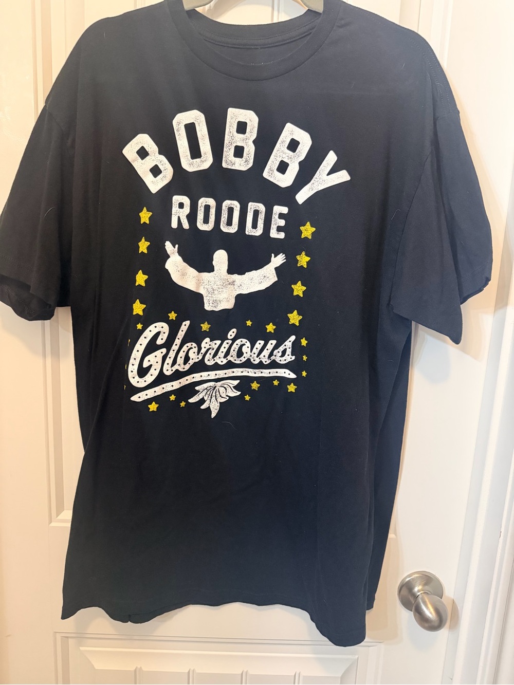WWE Bobby Roode Black T-Shirt with White and Yellow Graphics